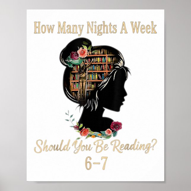 Poster How Many Nights Reading 67 Funny Meme Six Seven Te (Frente)