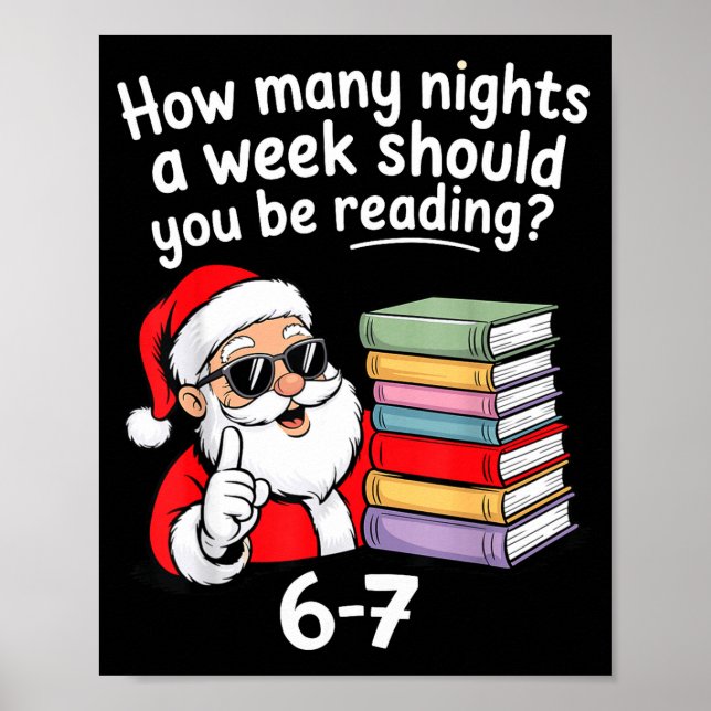 Poster How Many Nights Reading Teacher 67 Christmas Six S (Frente)