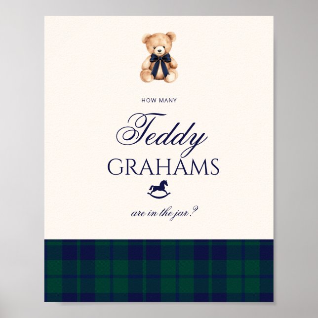 Poster How many teddy grahams Teddy Bear Red Bow (Frente)