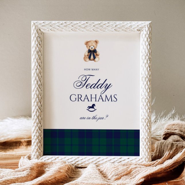 Poster How many teddy grahams Teddy Bear Red Bow (Criador carregado)