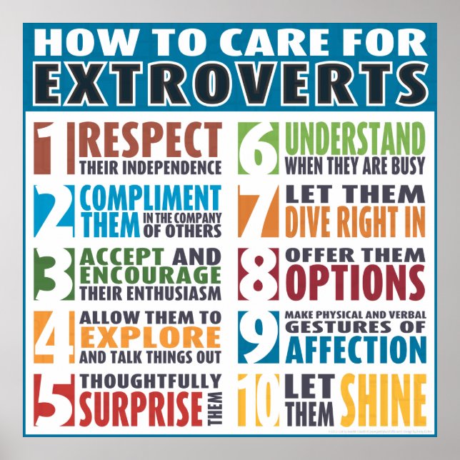Poster How To Care For Extroverts (Bold) (Frente)