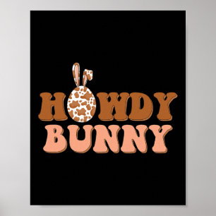 Poster Howdy Bunny Páscoa Country Western