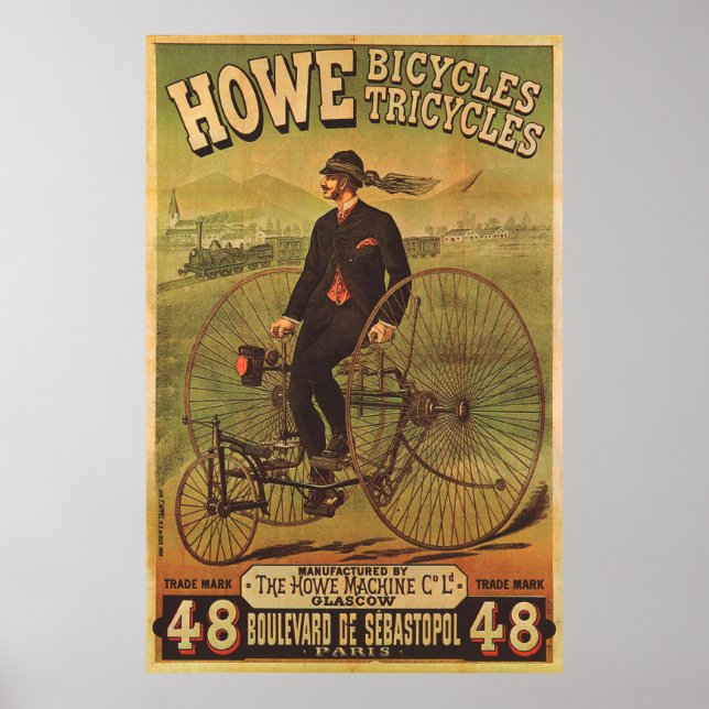Poster Howe Bicycles Vintage (Frente)