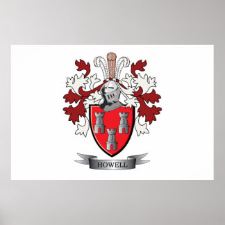 Pôster Howell Family Crest Coat of Arms