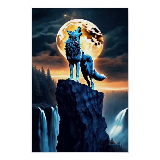 Pôster Howl of the North: Lobo pela Lua Amarela (Frente)