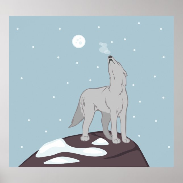 Poster Howling Artic Wolf (Frente)