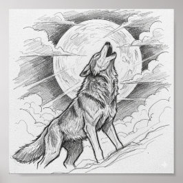 Poster Howling Wolf Concept Art