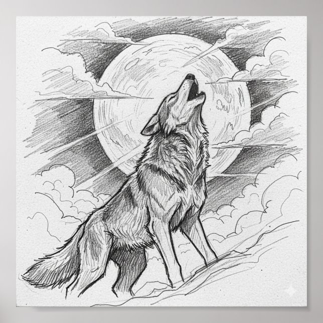 Poster Howling Wolf Concept Art (Frente)