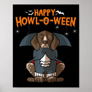 Poster Howloween German Shorthired Dog Halloween