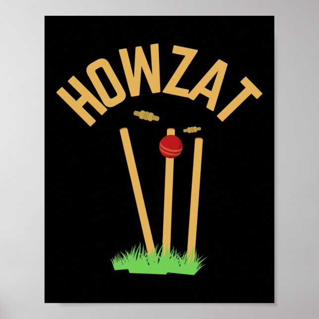 Poster Howzat Cricket Fan Wicked Bowled Gift Tsman Bowler (Frente)