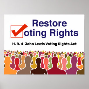 Poster HR4 Lei de Direitos de Voto de John Lewis