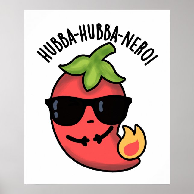 Poster Hubba-hubba-nero Funny Habanero Pun (Frente)