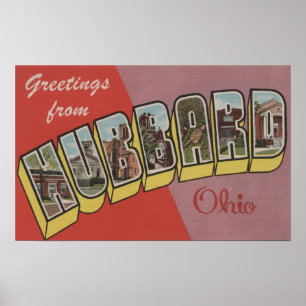 Pôster Hubbard, OhioCenas de Letras MaiúsculasHubbard, OH