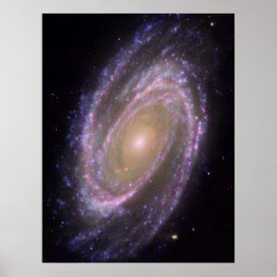 Pôster Hubble - Galex - Imagem composta de Spitzer do M81