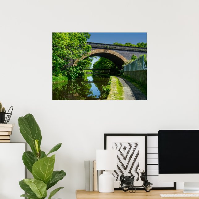 Poster Huddersfield Broad Canal and Whitacre Mill Viaduct (Escritório em casa)