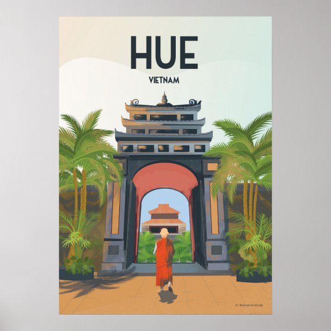 Poster Hue vietnam viagens vintage (Frente)