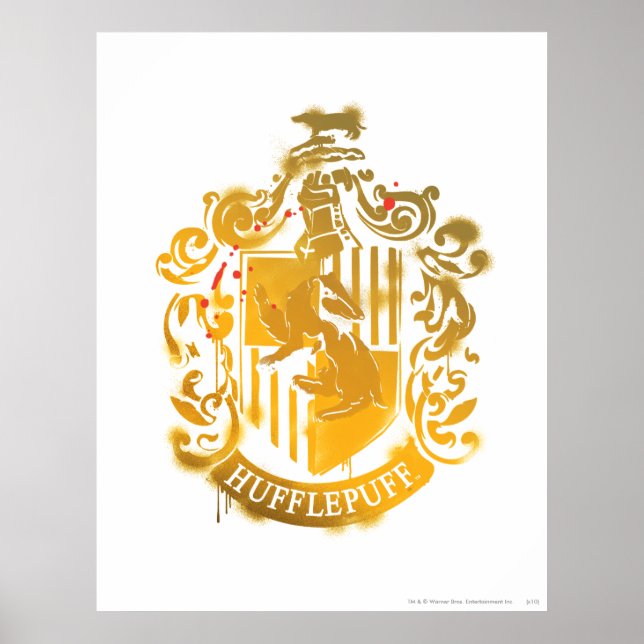 Poster Hufflepuff Crest - Splattered (Frente)