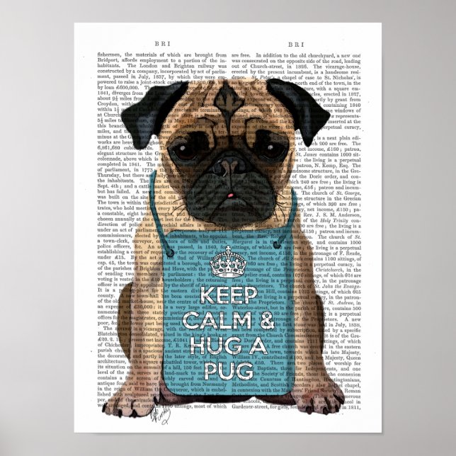 Poster Hug a Pug (Frente)