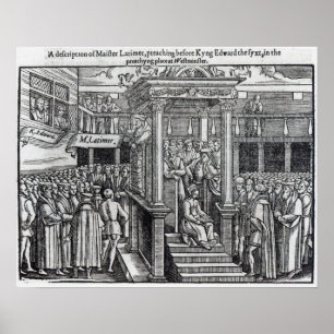 Poster Hugh Latimer que Preaching antes do rei Edward VI