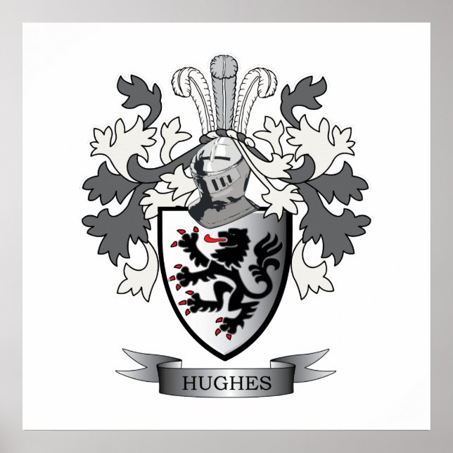 Poster Hughes Family Crest Casaco de Armas (Frente)