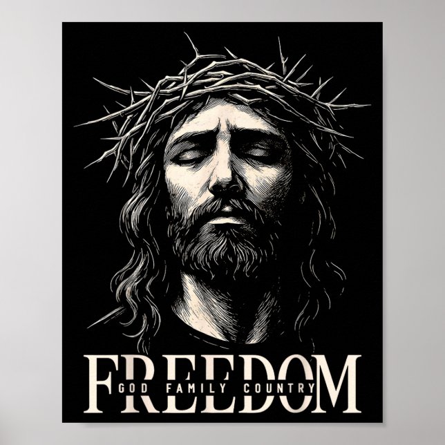 Poster Hugvyn Dom Jesus Christian Face Crown God Family C (Frente)