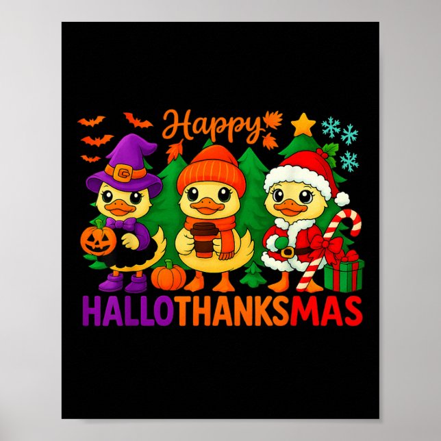 Poster Hugvyn Halloween_ Happy Hallothanksmas Goose Fall (Frente)