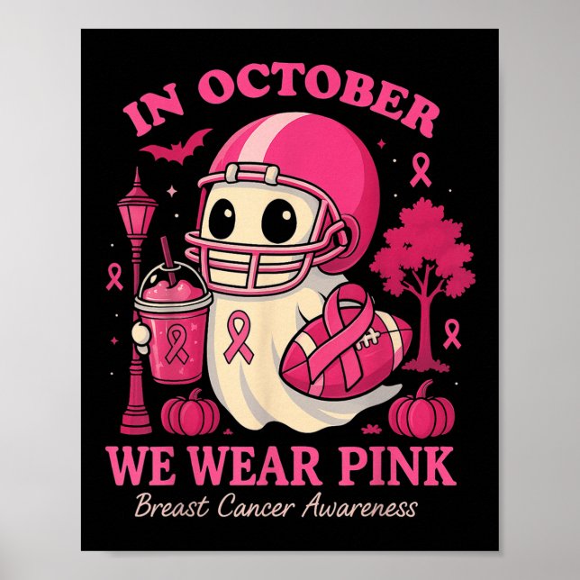 Poster Hugvyn In October We Wear Nk Ghost Halloween Breas (Frente)