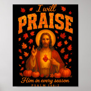 Poster Hugvyn Outono Louvor Cristão Jesus Fé de Outono Th