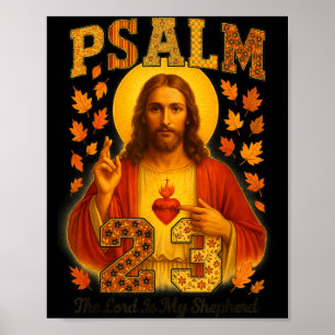 Poster Hugvyn Salmo 23 O Senhor É Meu Pastor Fé Outono