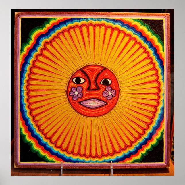 Poster Huichol String Art, México Grande Foto na Canvas (Frente)