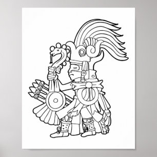 Poster Huitzilopochtli Asttec Deus Asttec Mitologia Mayan