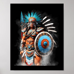 Poster Huitzilopochtli Aztec Sun E Guerra - Deus Tenochti