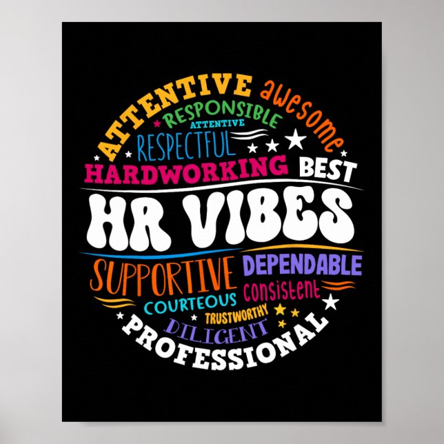Poster Human Resources Hr Vibes Analyst Employee Apprecia (Frente)