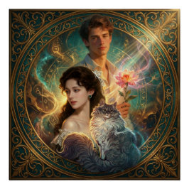 Pôster Human Soul Cat – Glossy Fantasy Poster