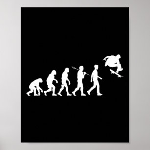 Poster Humanidade do Skate Evoluiu Para Saltar Alto Diver