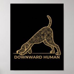 Poster Humano Descendente – Mandala Cachorro Pose Yoga Am