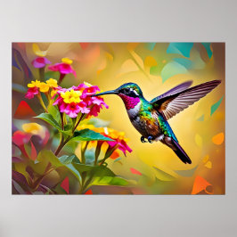Poster Hummingbird Abstrato Art