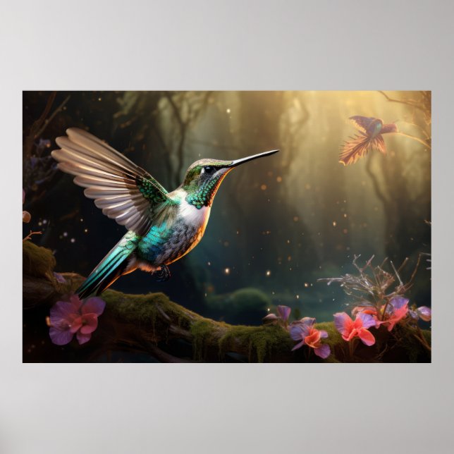 Poster Hummingbird Animal Bird Wilderness Art (Frente)