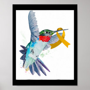 Poster Hummingbird e Cancer de infância Dourado da Faixa