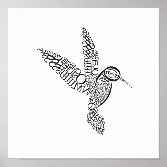 Poster Hummingbird em Baskerville (Frente)