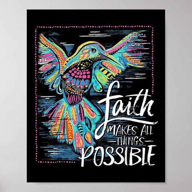 Poster Hummingbird Faith Torna Tudo Possível (Frente)