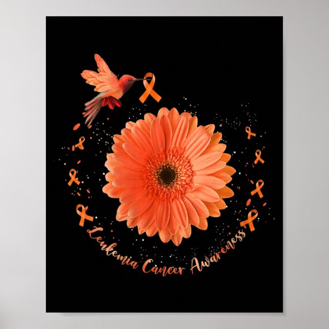 Poster Hummingbird Laranja Leucemia de girassol Conhecime (Frente)