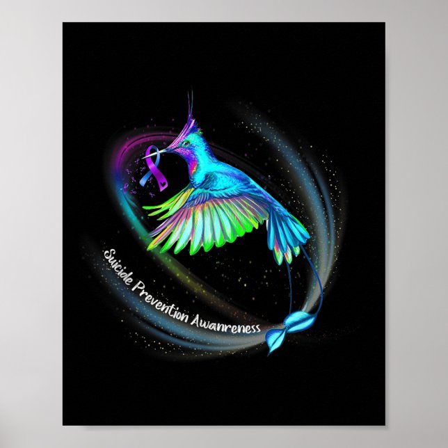 Poster Hummingbird Roxo Azul Fita Suicídio (Frente)
