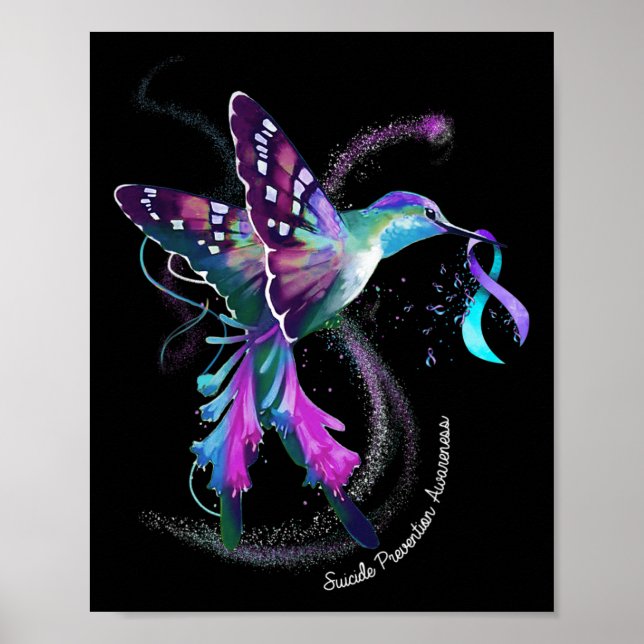 Poster Hummingbird Roxo Azul Fita Suicídio (Frente)