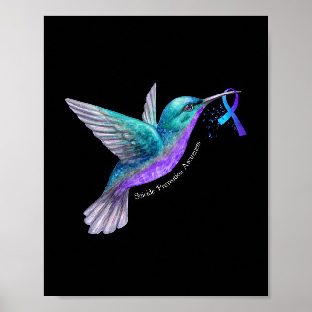 Poster Hummingbird Roxo Azul Fita Suicídio (Frente)