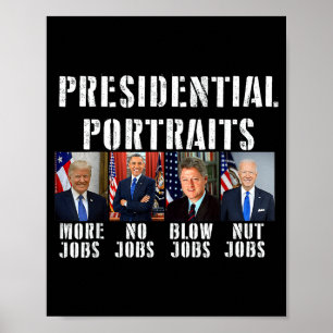 Poster Humor Características Presidenciais Trump Obama Bi