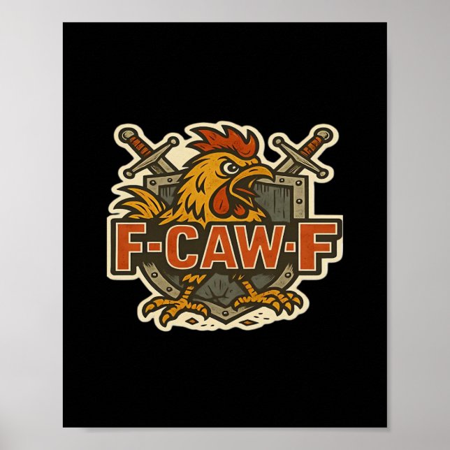Poster Humor Corvo Engraçado F-Caw-F Gótico (Frente)