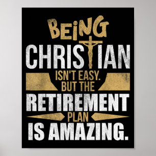 Poster Humor da Fé Cristã Plano de Aposentadoria Céu Amaz