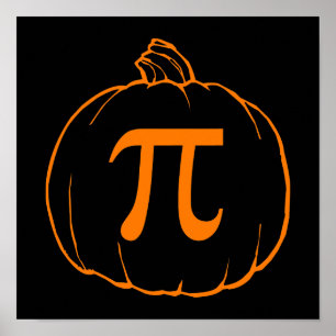 Pôster Humor da matemática do Pi da abóbora (torta)