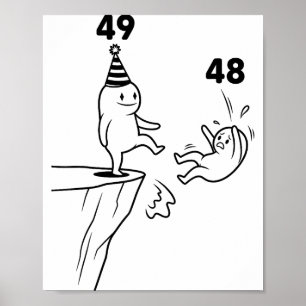 Poster Humor de Aniversário de Crianças 49 Anos 49º Festa